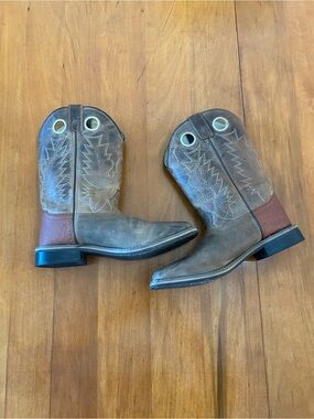 Smoky Mountain Square Toe Two-Tone Western Cowboy Boots Size 5Y